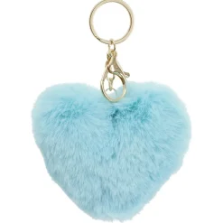 Porte clé pompon forme coeur L11xH8cm