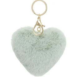 Porte clé pompon forme coeur L11xH8cm