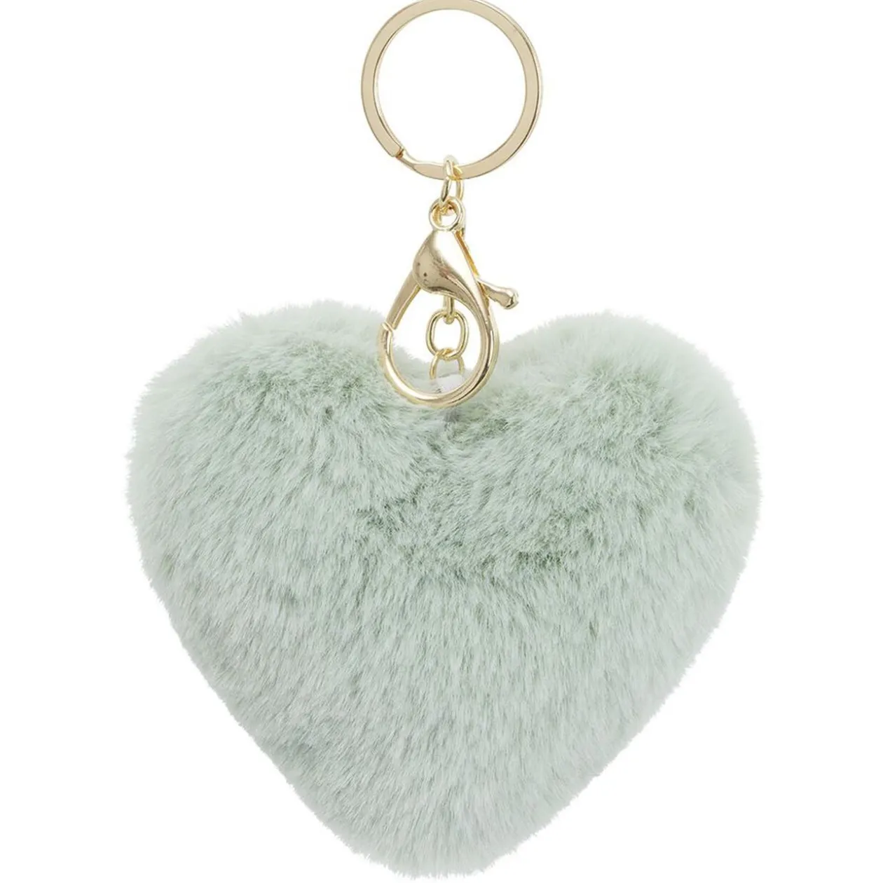 Porte clé pompon forme coeur L11xH8cm
