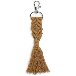 Porte clé pompon macramé avec mousqueton - 3 coloris