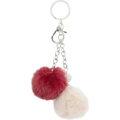 Porte clé pompon x2