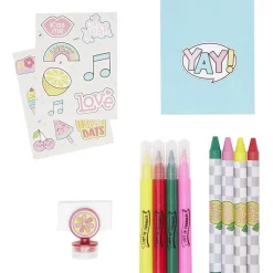 Porte clé sac à dos LOL avec accessoires papeterie L6xH10cm