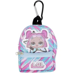 Porte clé sac à dos LOL avec accessoires papeterie L6xH10cm