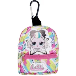 Porte clé sac à dos LOL avec accessoires papeterie L6xH10cm