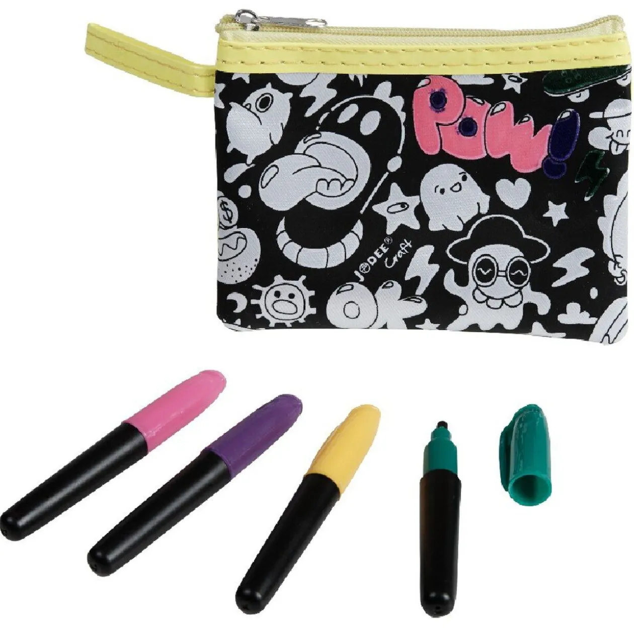 Porte monnaie à colorier + 4 feutres