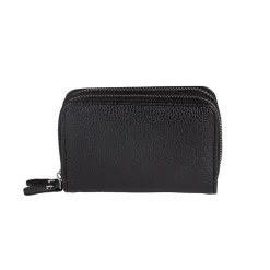 Porte monnaie rectangulaire femme pu simili noir