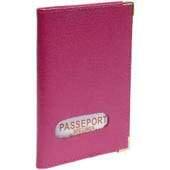 Porte passeport extérieur croute de cuir