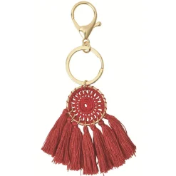 Porte-clé attrape-rêve bordeaux ou noir tissu