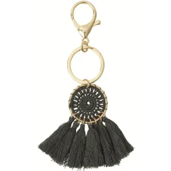 Porte-clé attrape-rêve bordeaux ou noir tissu