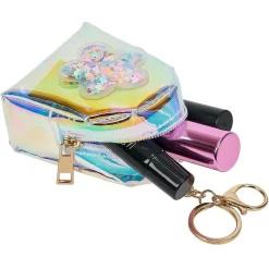 Porte-clé mini sac plastique holographique - 3 modèles