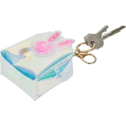 Porte-clé mini sac plastique holographique - 3 modèles
