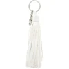 Porte-clé pompon forme embrase blanc
