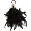 Porte-clé pompon plume noir ou beige