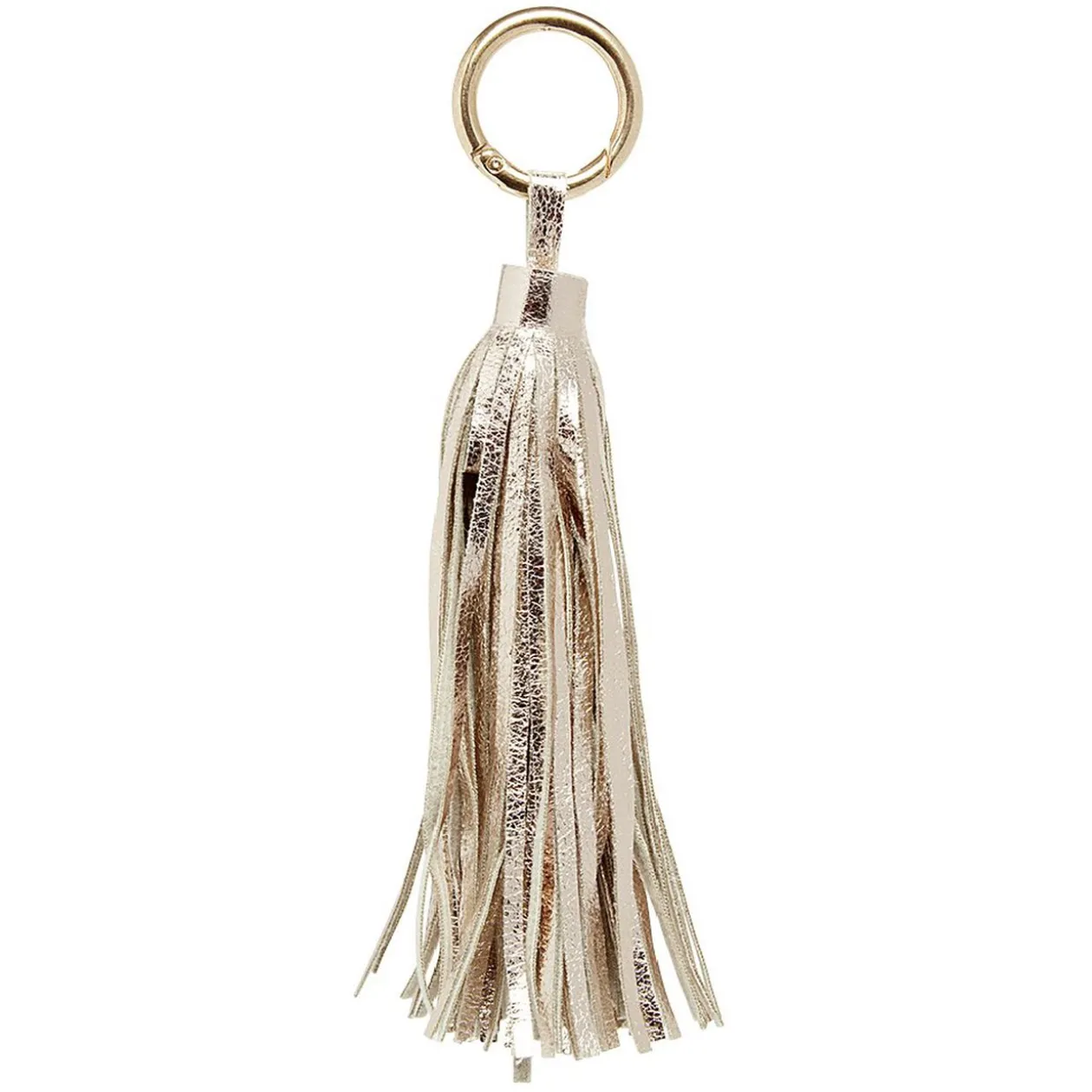 Porte-clé pompon uni forme embrase argenté ou doré