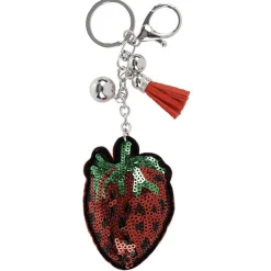 Porte-clef forme fruits avec pompons