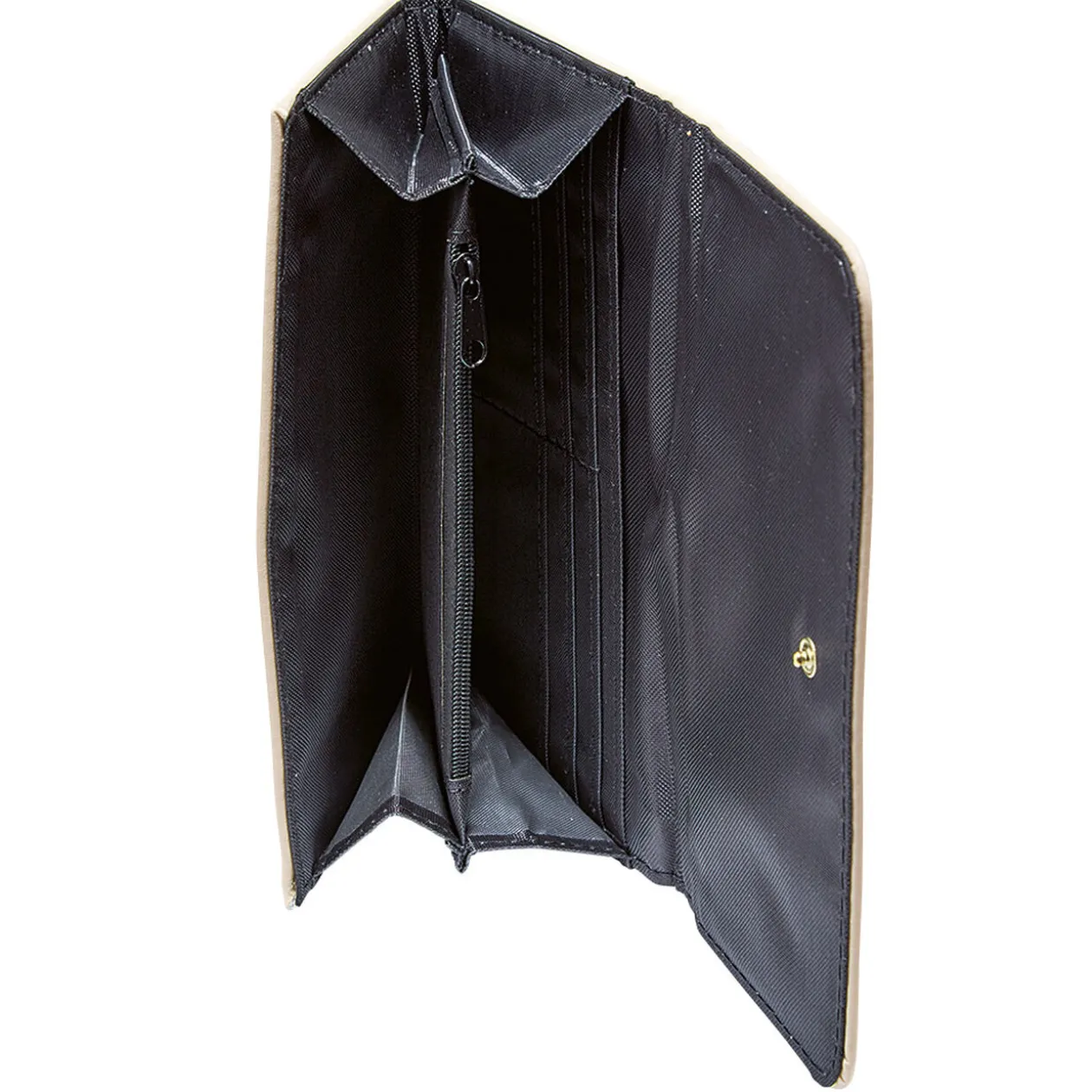 Portefeuille rectangulaire femme en simili avec fermeture rabat