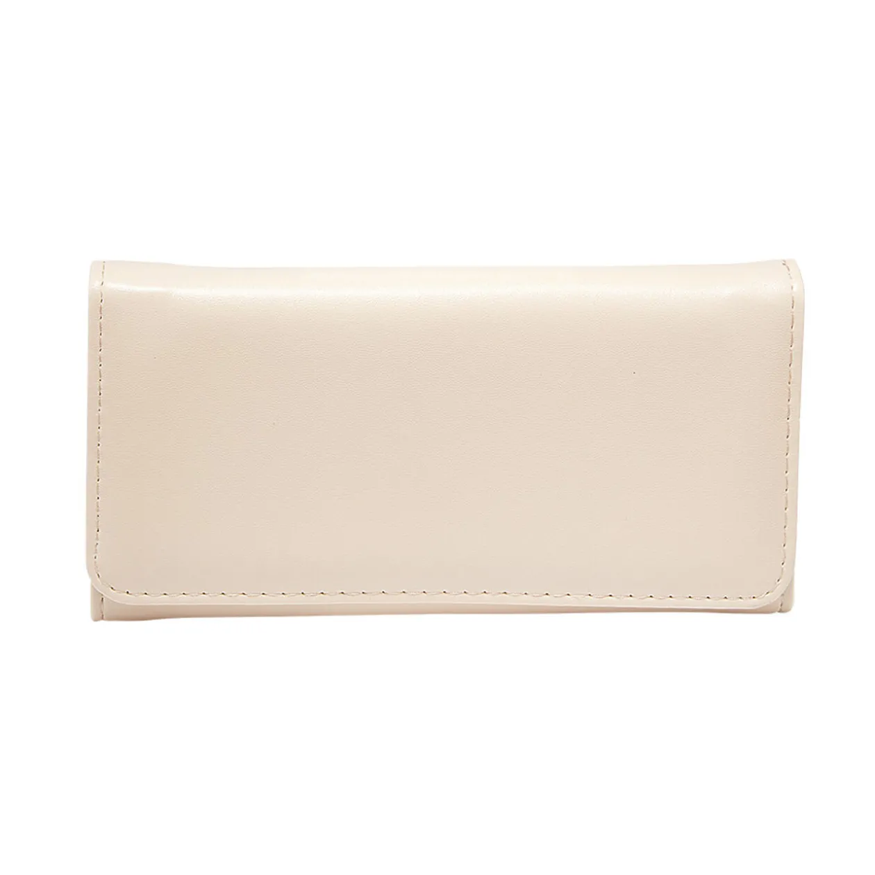 Portefeuille rectangulaire femme en simili avec fermeture rabat