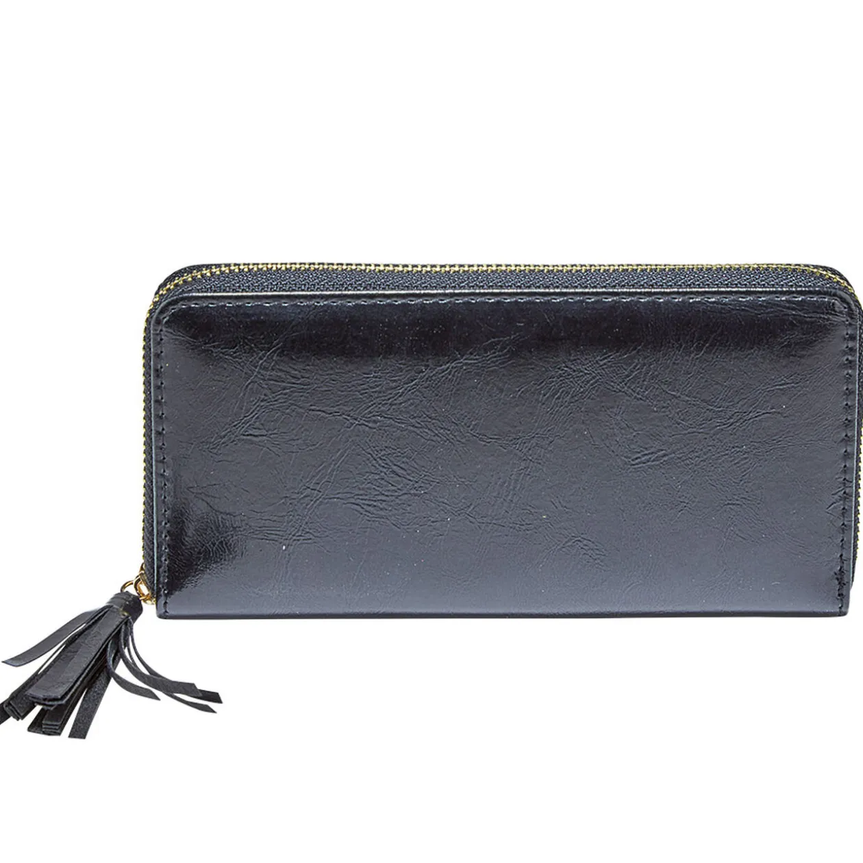 Portefeuille rectangulaire femme en simili décor pompon