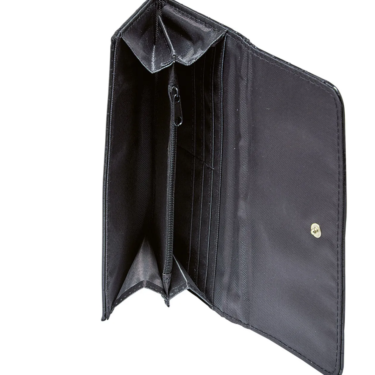 Portefeuille rectangulaire femme effet croco avec fermeture rabat