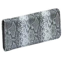 Portefeuille rectangulaire femme effet croco avec fermeture rabat