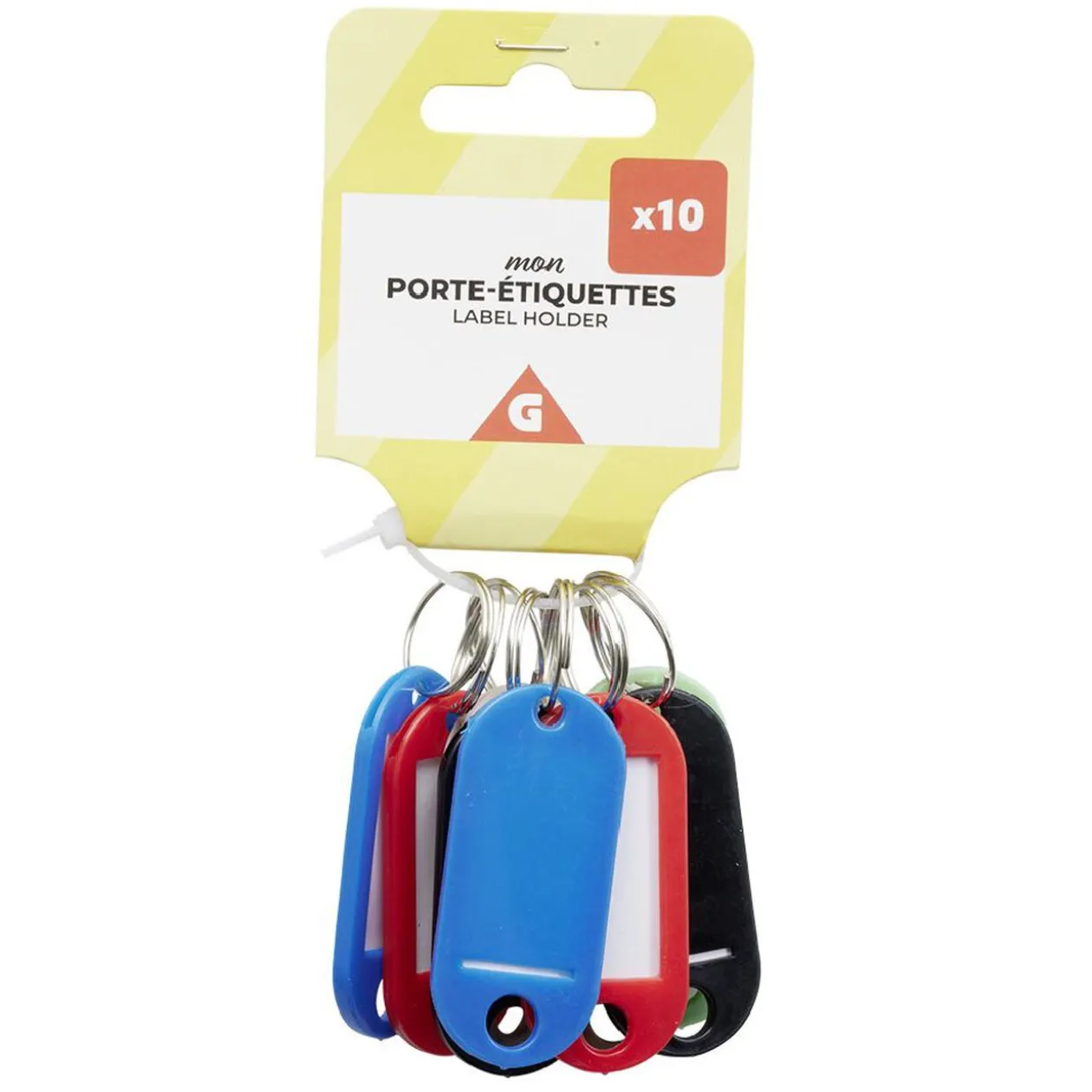 Porte-étiquette porte-clé plastique x10