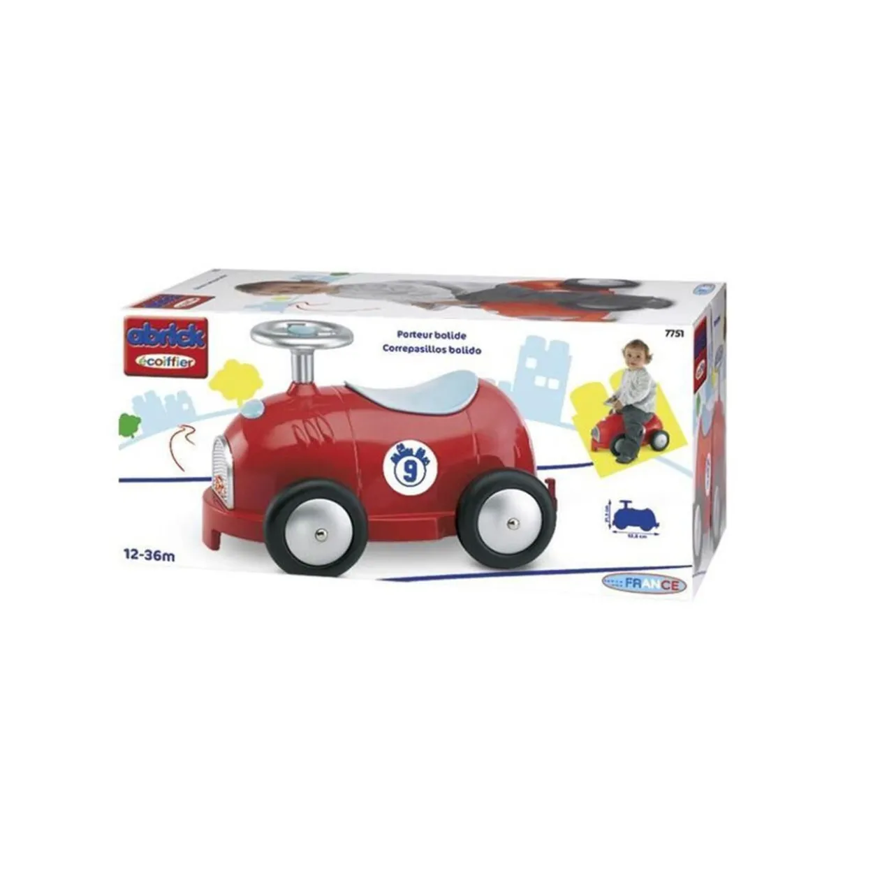 Porteur voiture rétro rouge