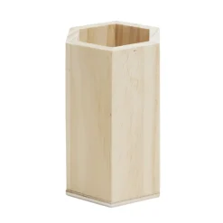 Pot à crayon en bois hexagonal à personnaliser Ø7,5x10cm