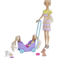 Poupée avec 2 mini poupées et accessoires