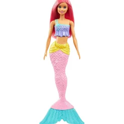 Poupée Barbie sirène nageoire et cheveux roses