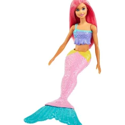 Poupée Barbie sirène nageoire et cheveux roses