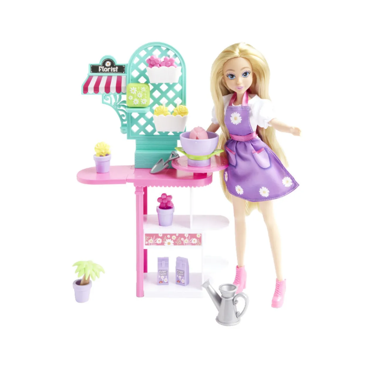 Poupée mannequin avec accessoires fleuristes