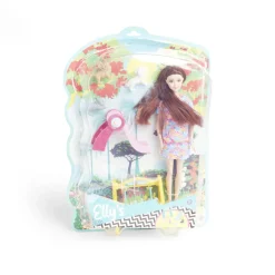 Poupée mannequin Elly's avec fillette et animaux
