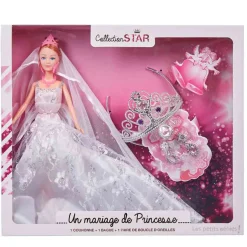 Poupée mannequin Mariée avec accessoires de princesse