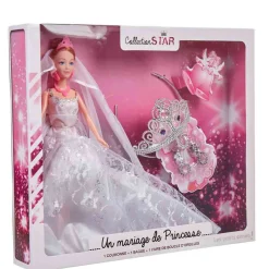 Poupée mannequin Mariée avec accessoires de princesse