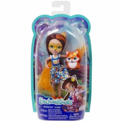 Poupée renard Enchantimals et son petit animal