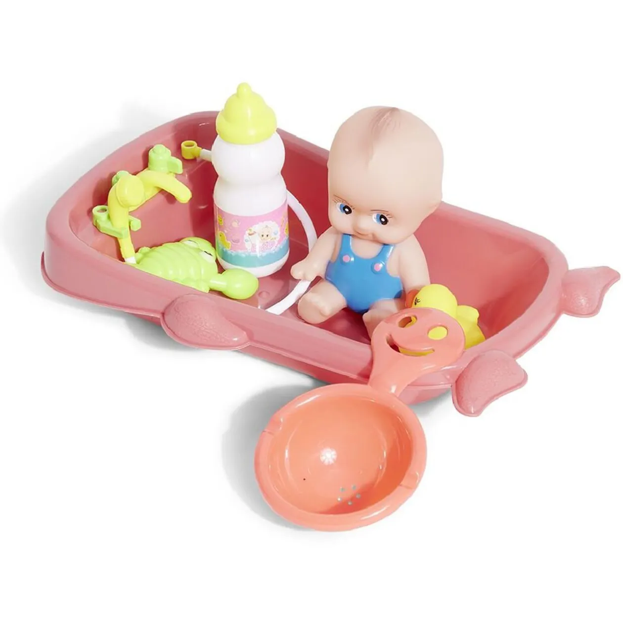 Poupon avec baignoire et accessoires