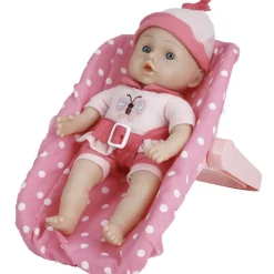 Poupon avec siège auto rose