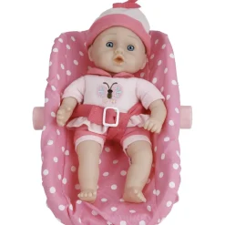 Poupon avec siège auto rose