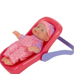 Poupon avec siège auto rose et violet