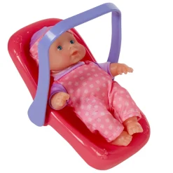 Poupon avec siège auto rose et violet