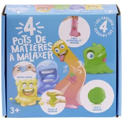 Pâte slime à modeler 4 pots