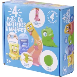 Pâte slime à modeler 4 pots