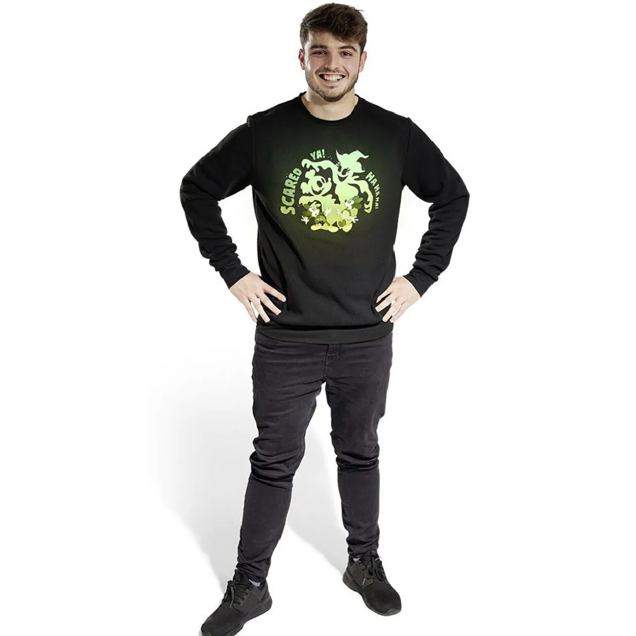 Pull adulte Disney Halloween Mickey phosphorescent - Taille L