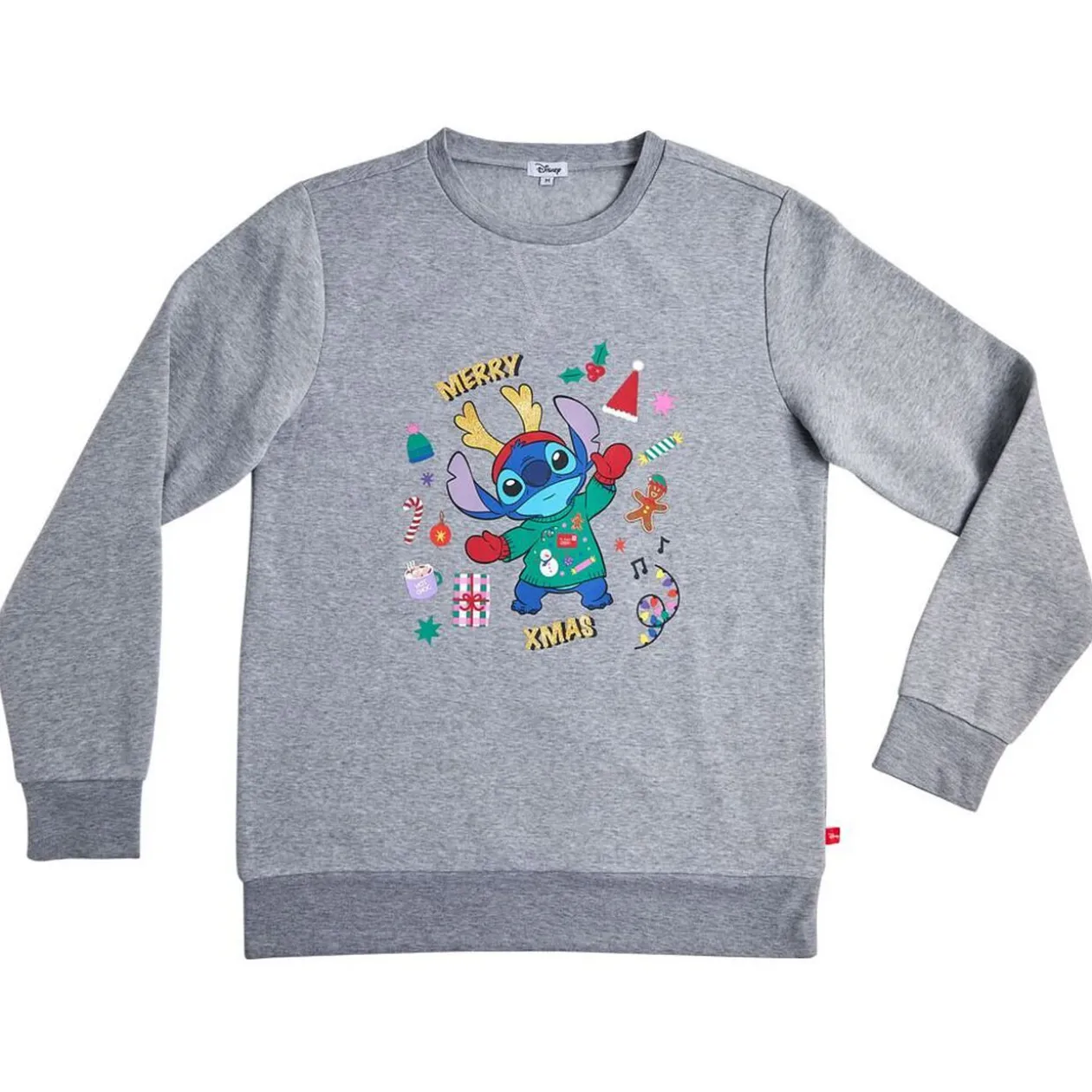 Pull de Noël Disney Stitch gris - Taille M