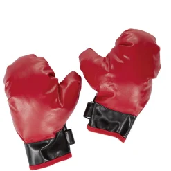 Punching ball et gants rouge et noir