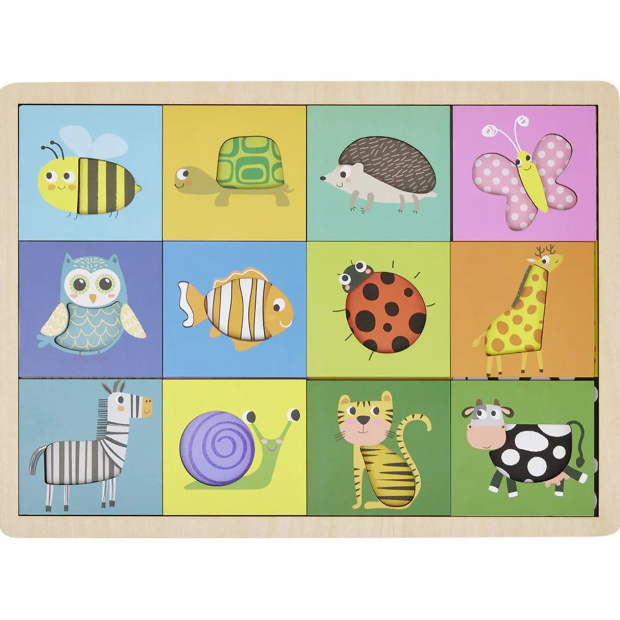 Puzzle animal éducatif bois 30x22cm