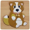 Puzzle animaux bois 2-6 ans