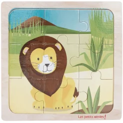 Puzzle bois 9 pcs, 6 modèles