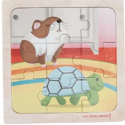 Puzzle bois 9 pcs, 6 modèles