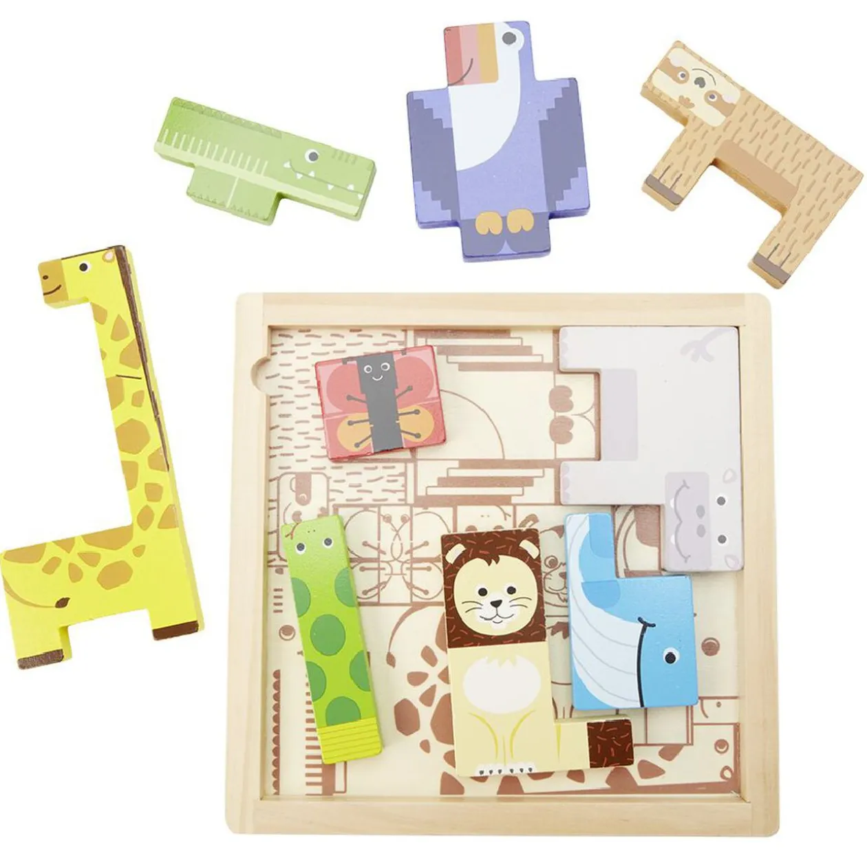 Puzzle casse tête animaux en bois